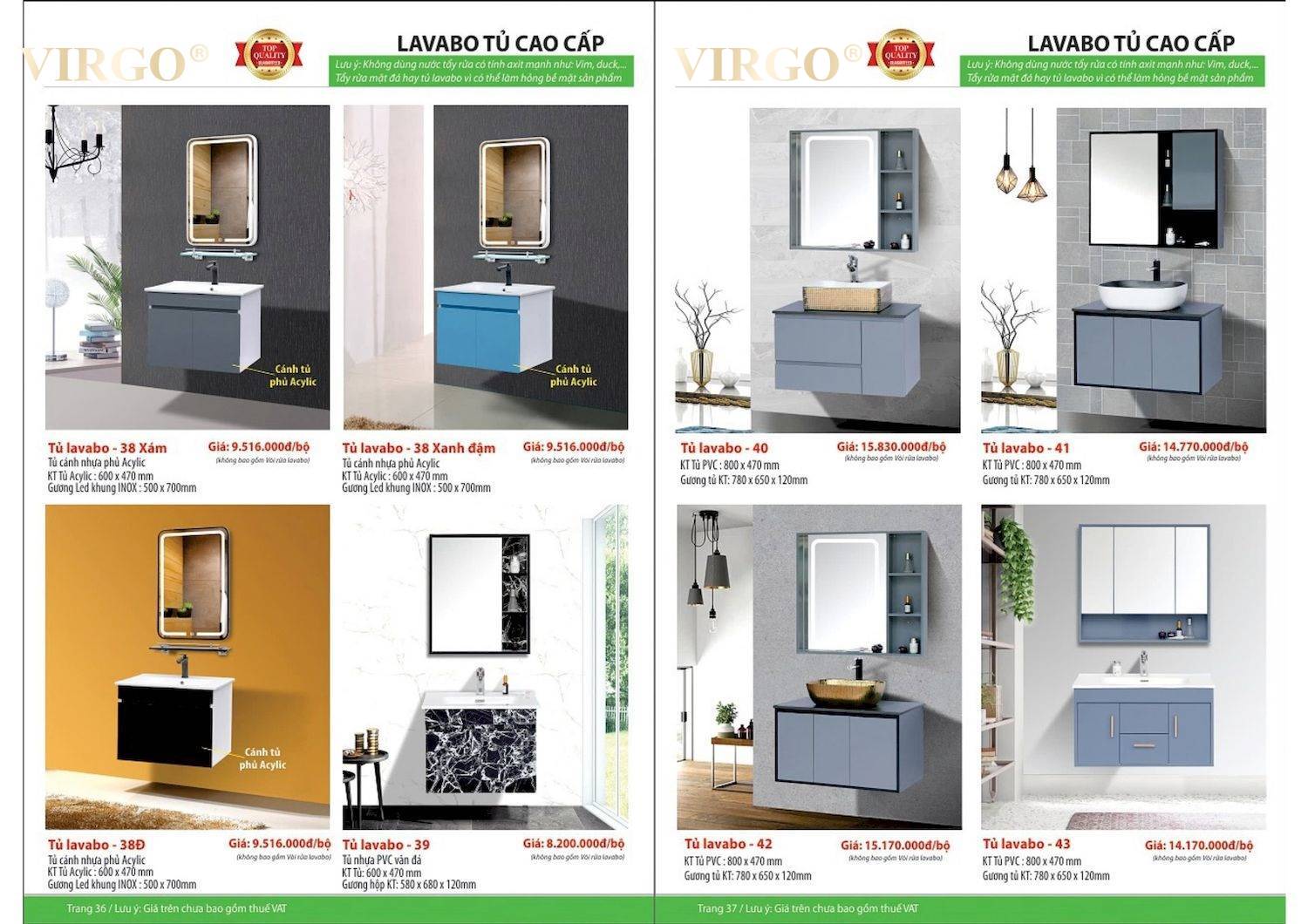 Catalogue và bảng giá Thiết bị vệ sinh VIRGO mới nhất /Page 19